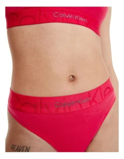 Calvin Klein Embossed Icon Cotton Holiday Thong Brief In Red -Calvin Klein Sales 929465290 3 720x928