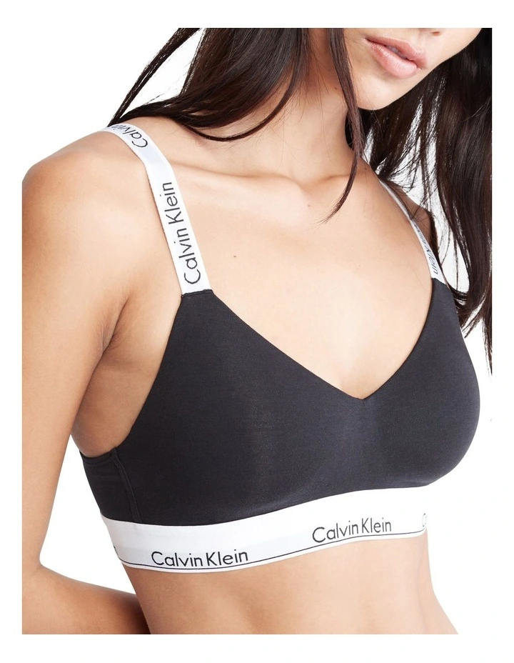 Modern Cotton Lightly Lined Bralette In Black Calvin Klein Modern Cotton Lightly Lined Bralette In Black -Calvin Klein Sales