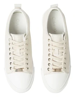 Calvin Klein Recycled Vulcanized Neutral Monogram Sneakers In Cream -Calvin Klein Sales 934330420 4 720x928