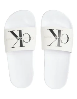 Calvin Klein Monogram Logo Slides In White 3 Calvin Klein Monogram Logo Slides In White -Calvin Klein Sales 934330960 4 720x928