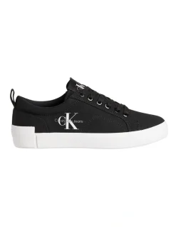 Calvin Klein Recycled Canvas Trainers In Black