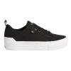 Calvin Klein Recycled Canvas Platform Trainers In Black