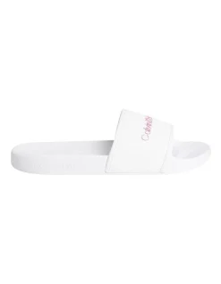Calvin Klein Logo Sliders In White