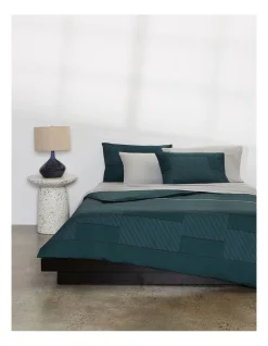 Calvin Klein Monochrome Essentials Quilt Cover Set In Sea Moss