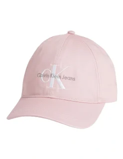 Calvin Klein Monogram Cotton Twill Cap In Pink Blush