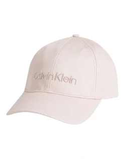 Calvin Klein Cotton Embroidered Logo Cap In Rose