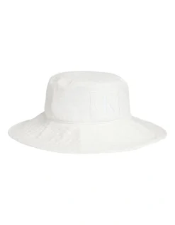 Calvin Klein Canvas Monogram Bucket Hat In White
