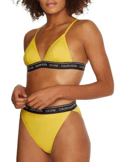 Calvin Klein Triangle Swim Top In Bold Yellow