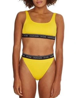Calvin Klein High Waist Cheeky Bikini Brief In Bold Yellow