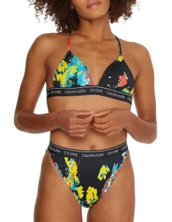 Calvin Klein High Waist Cheeky Printed Bikini Brief In Multi