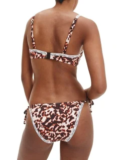 Calvin Klein String Side Tie Printed Bikini In Brown/White -Calvin Klein Sales 941978260 3 720x928