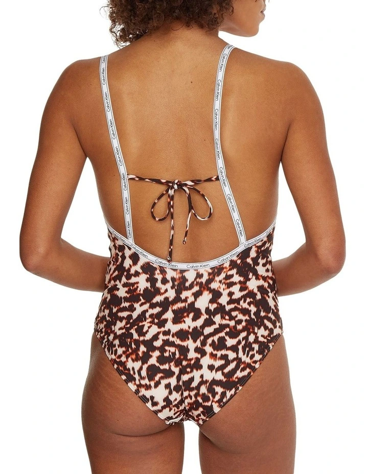 Square Neck Printed One Piece Swimsuit In Brown Calvin Klein Square Neck Printed One Piece Swimsuit In Brown -Calvin Klein Sales