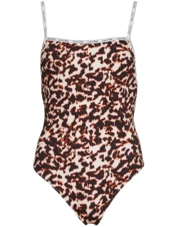 Calvin Klein Square Neck Printed One Piece Swimsuit In Brown 2 Calvin Klein Square Neck Printed One Piece Swimsuit In Brown -Calvin Klein Sales 941978350 3 720x928