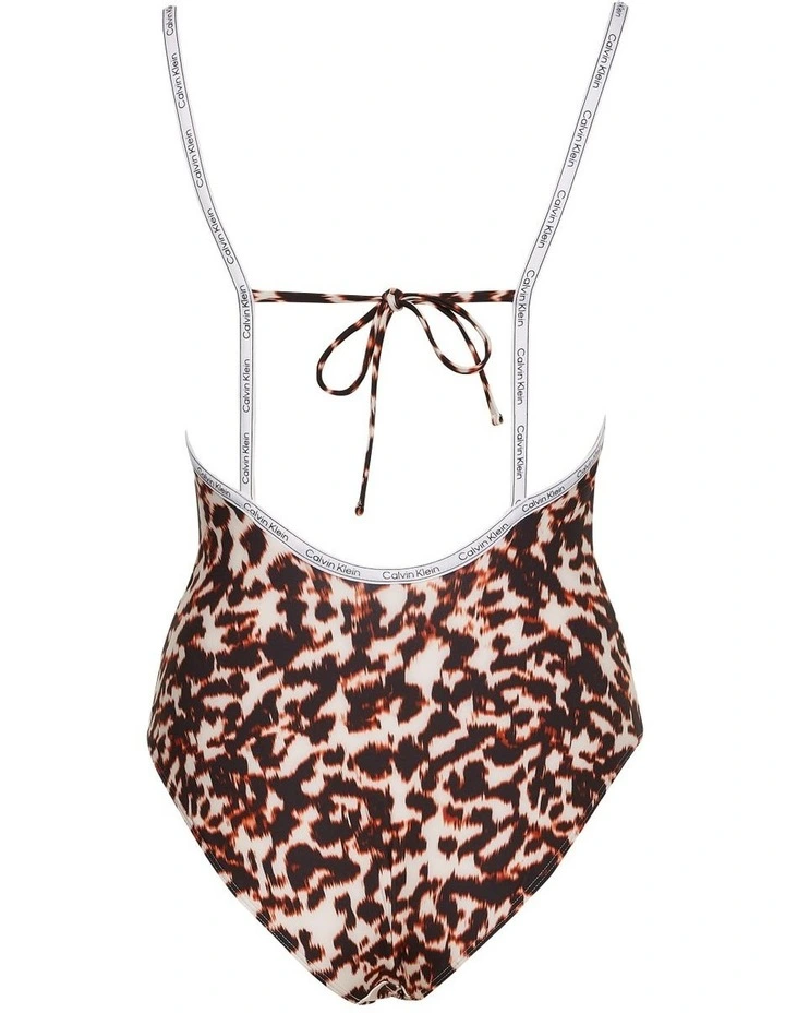 Square Neck Printed One Piece Swimsuit In Brown Calvin Klein Square Neck Printed One Piece Swimsuit In Brown -Calvin Klein Sales