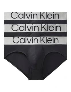 Calvin Klein Reconsidered Steel Low Rise Microfibre Briefs 3 Pack In Black