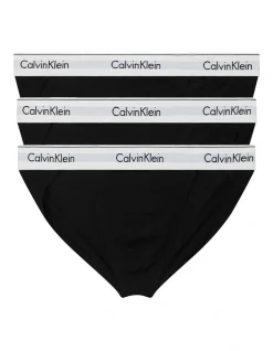 Calvin Klein 3 Pack Modern Cotton Stretch Sport Briefs In Black