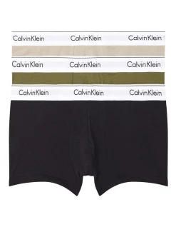 Calvin Klein Modern Cotton Stretch Low Rise Trunks 3 Pack In Multi