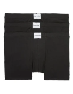 Calvin Klein Pure Cotton Stretch Trunks 3 Pack In Black