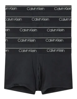 Calvin Klein 5 Pack Micro Stretch Low Rise Trunks In Black