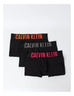 Calvin Klein Intense Power Cotton Trunks 3 Pack In Black