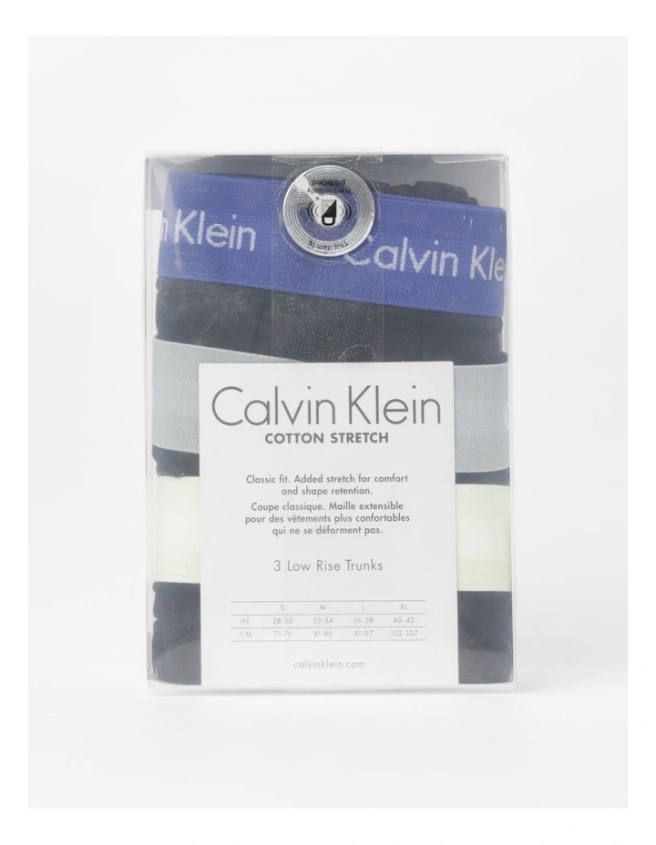 Cotton Stretch Low Rise Trunks 3 Pack in Multi Calvin Klein Cotton Stretch Low Rise Trunks 3 Pack In Multi -Calvin Klein Sales