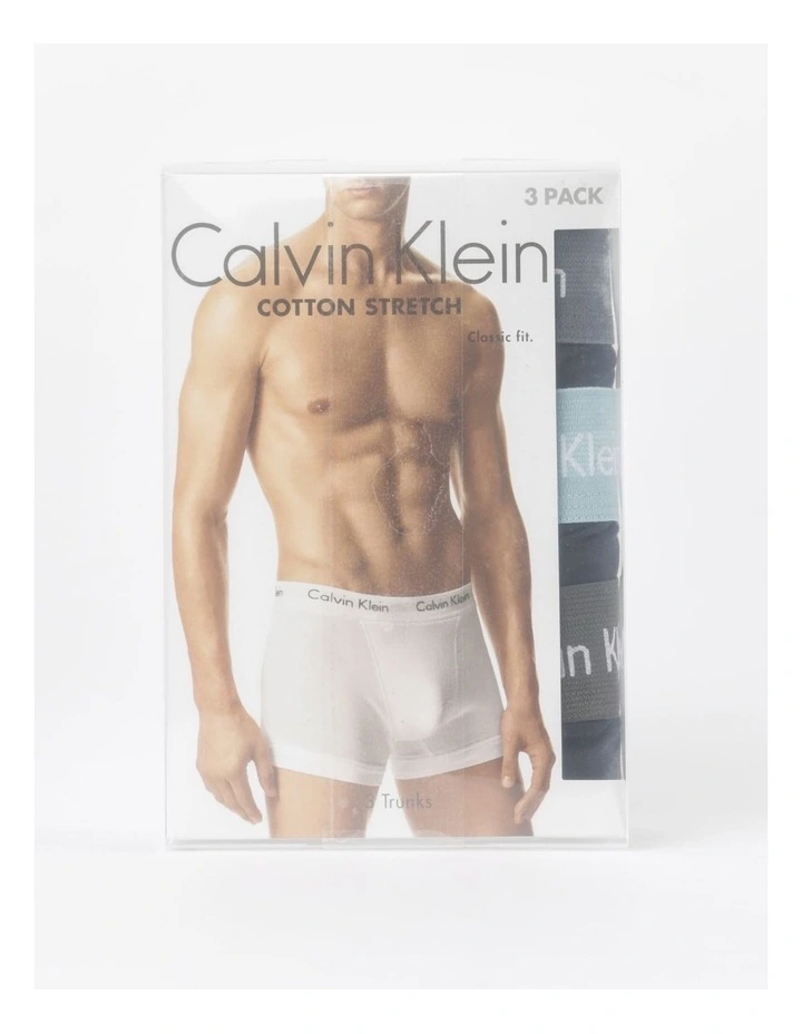 Cotton Stretch Trunks 3 Pack in Black Multi Calvin Klein Cotton Stretch Trunks 3 Pack In Black Multi -Calvin Klein Sales
