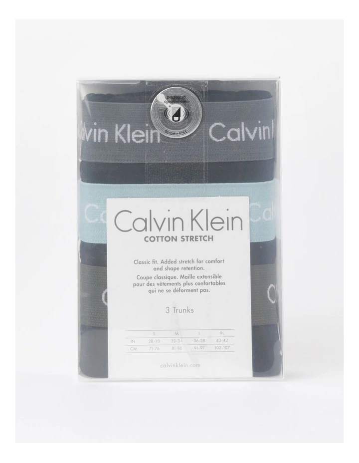 Cotton Stretch Trunks 3 Pack in Black Multi Calvin Klein Cotton Stretch Trunks 3 Pack In Black Multi -Calvin Klein Sales