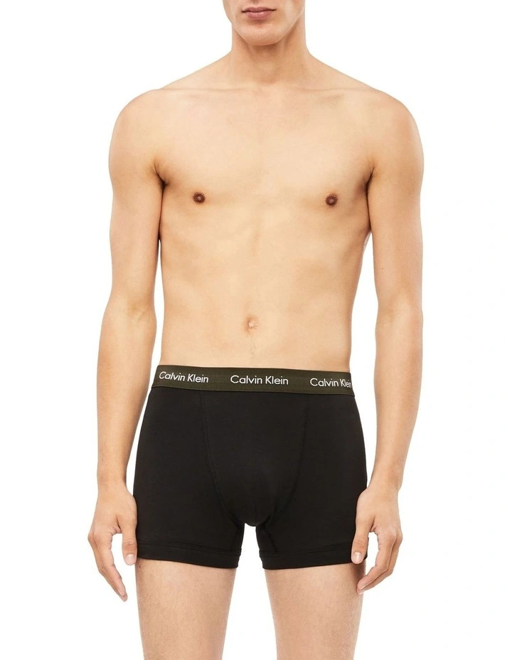 Cotton Stretch Trunks 3 Pack in Black Multi Calvin Klein Cotton Stretch Trunks 3 Pack In Black Multi -Calvin Klein Sales