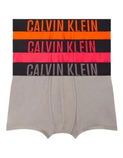 Calvin Klein 3 Pack Intense Power Cotton Trunks In Pink Splendor/Faded