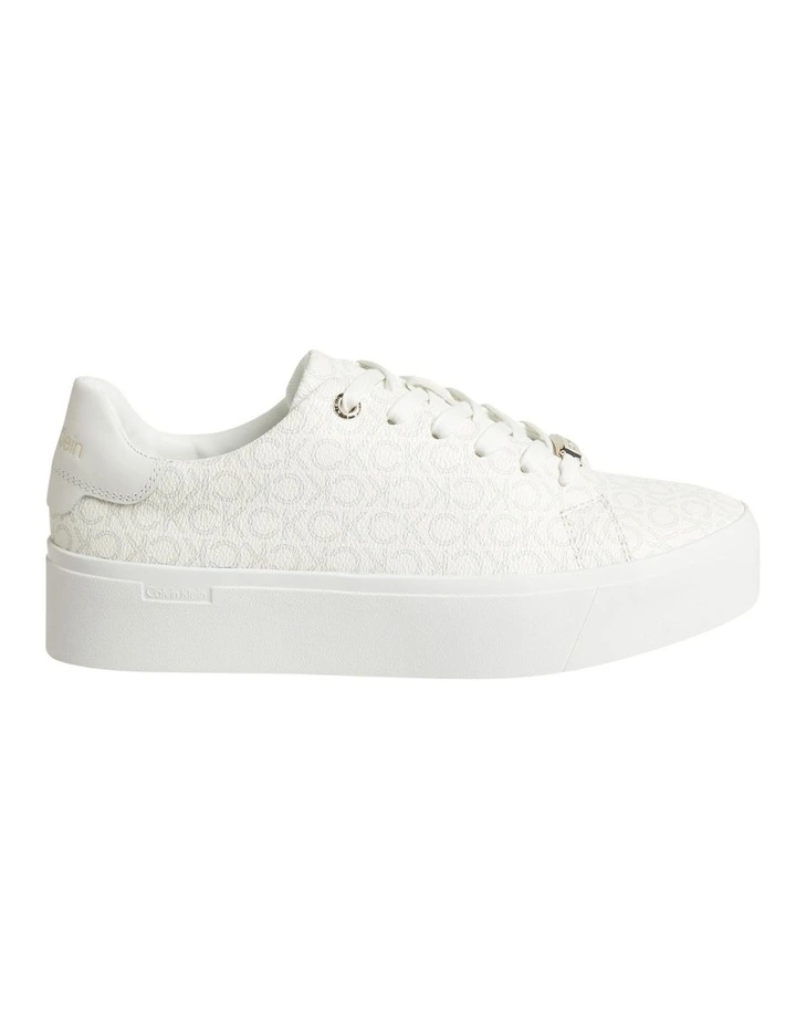 Recycled Logo Platform Trainers In White Calvin Klein Recycled Logo Platform Trainers In White -Calvin Klein Sales