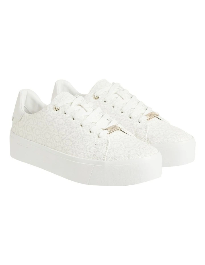 Recycled Logo Platform Trainers In White Calvin Klein Recycled Logo Platform Trainers In White -Calvin Klein Sales