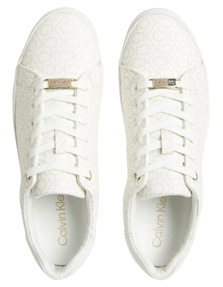Recycled Logo Platform Trainers In White Calvin Klein Recycled Logo Platform Trainers In White -Calvin Klein Sales