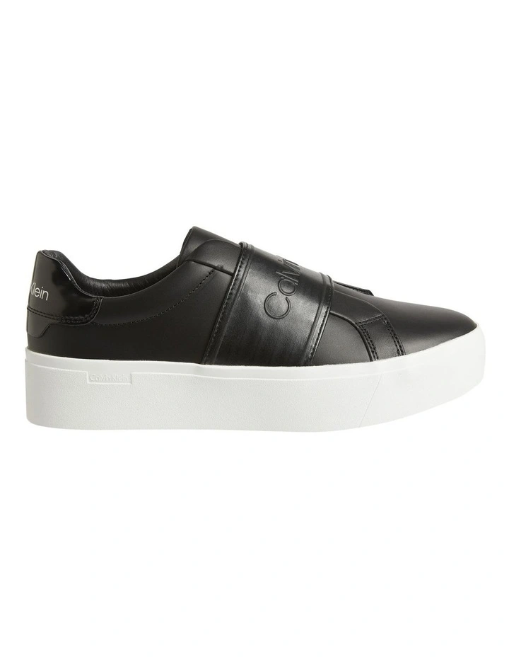 Leather Flatform Slip On Sneakers In Black Calvin Klein Leather Flatform Slip On Sneakers In Black -Calvin Klein Sales