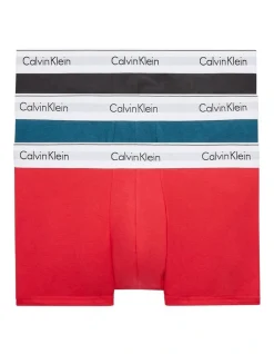 Calvin Klein Modern Cotton Stretch Low Rise Trunks 3 Pack In Multi