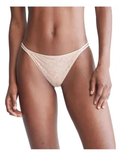 Calvin Klein Sheer Marquisette High Leg Tanga Brief In Cream
