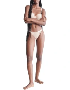 Calvin Klein Sheer Marquisette High Leg Tanga Brief In Cream -Calvin Klein Sales 945686620 945787510 3 720x928