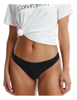 Calvin Klein Sheer Marquisette Thong Brief In Black