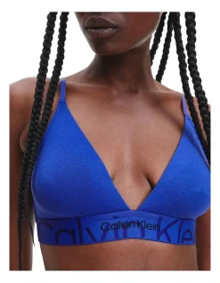 Calvin Klein Embossed Icon Cotton Light Lined Triangle Bra In Blue -Calvin Klein Sales 945687340 945792190 3 720x928