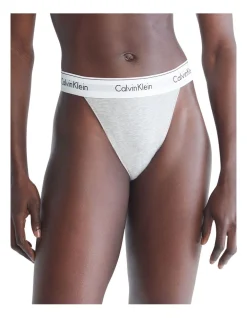 Calvin Klein Modern Cotton String Thong Brief In Grey