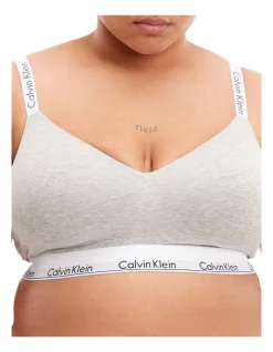 Calvin Klein Modern Cotton Lightly Lined Bralette (Full Cup) In Grey