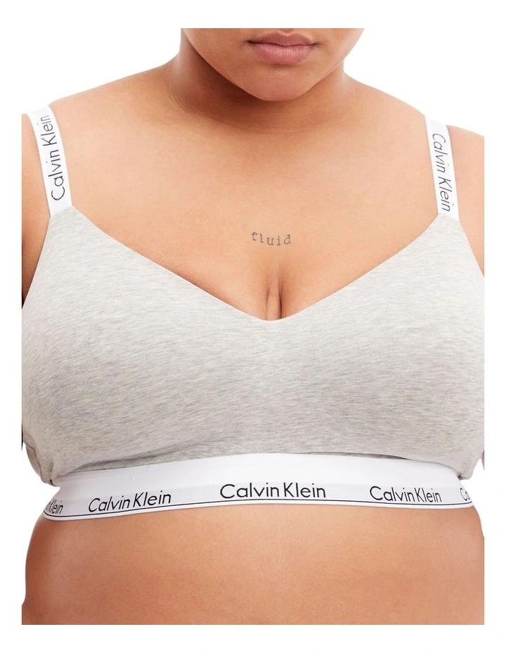 Modern Cotton Lightly Lined Bralette (Full Cup) In Grey Calvin Klein Modern Cotton Lightly Lined Bralette (Full Cup) In Grey -Calvin Klein Sales