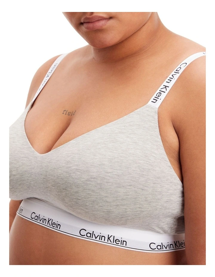 Modern Cotton Lightly Lined Bralette (Full Cup) In Grey Calvin Klein Modern Cotton Lightly Lined Bralette (Full Cup) In Grey -Calvin Klein Sales