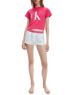 Calvin Klein Ck One Pyjama Short Set In Pink