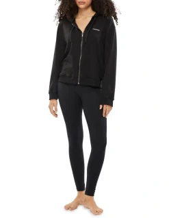 Calvin Klein Modern Cotton Lounge Full Zip Hoodie In Black