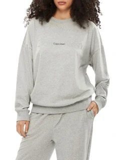 Calvin Klein Embossed Icon Lounge Long Sleeve Sweatshirt In Grey -Calvin Klein Sales 945688600 3 720x928