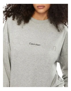Calvin Klein Embossed Icon Lounge Long Sleeve Sweatshirt In Grey -Calvin Klein Sales 945688600 4 720x928