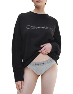 Calvin Klein Embossed Icon Lounge Long Sleeve Sweatshirt In Black -Calvin Klein Sales 945688600 945801730 3 720x928