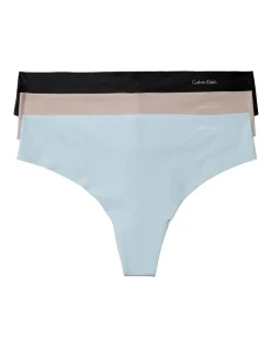 Calvin Klein Invisibles Thong Briefs 3 Pack In Assorted