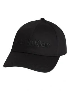 Calvin Klein Organic Cotton Logo Baseball Cap In Black