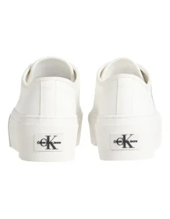 Calvin Klein Cotton Cupsole Flatform Sneaker In White -Calvin Klein Sales 958261600 3 720x928